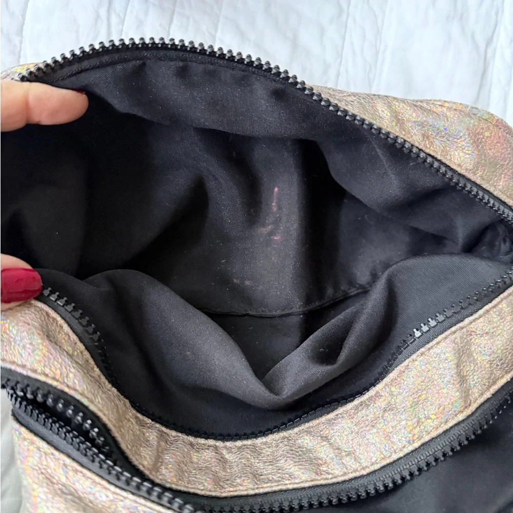 Holographic glittery Cosmetic Bag with Double Zipper
